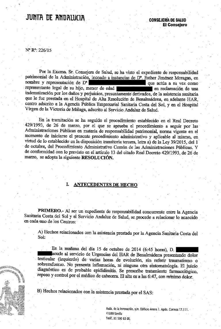 retraso negligente en el diagnóstico de torsión testicular