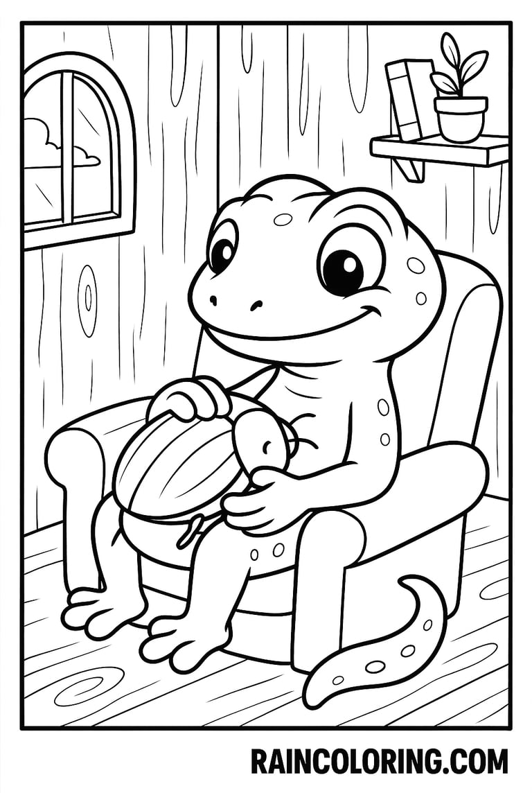 Gecko and its pet beetle Shelly