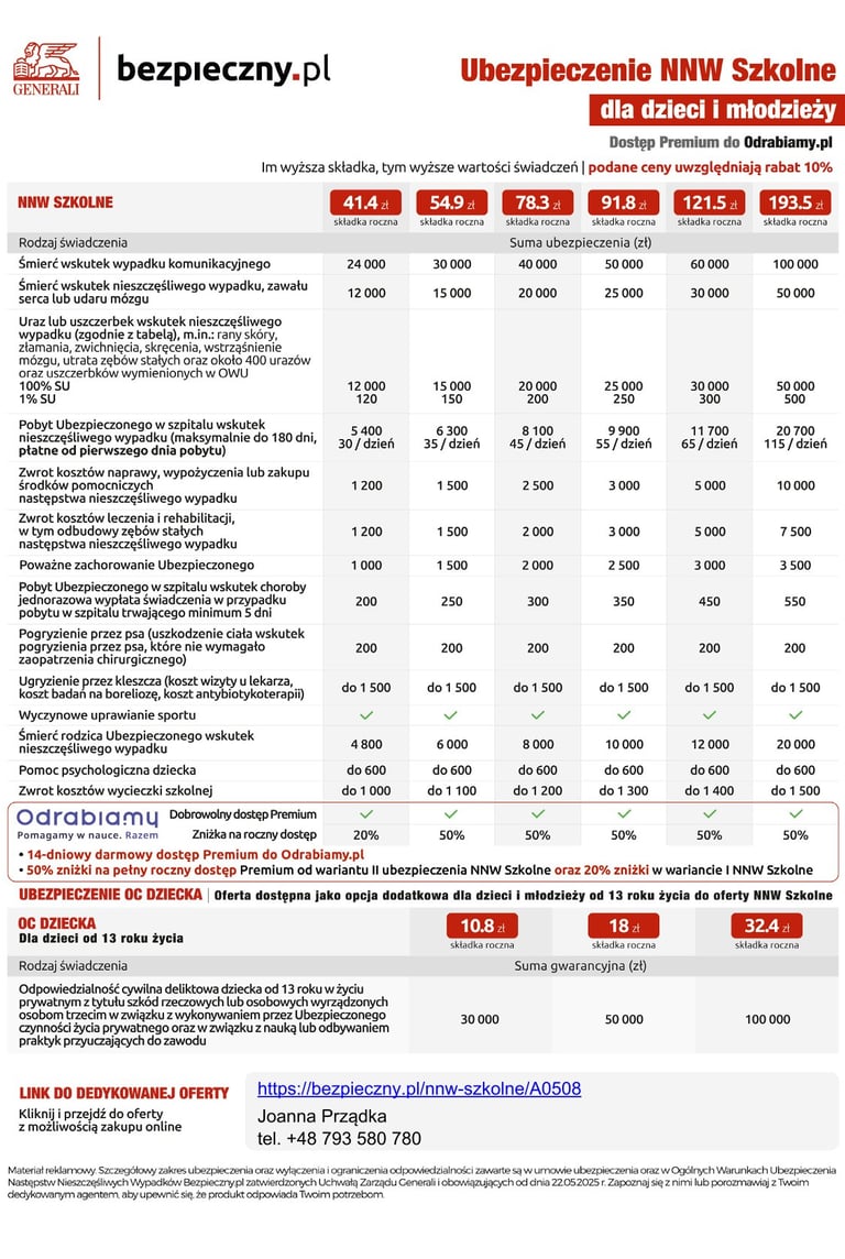 ubezpieczenie dziecka szkolne