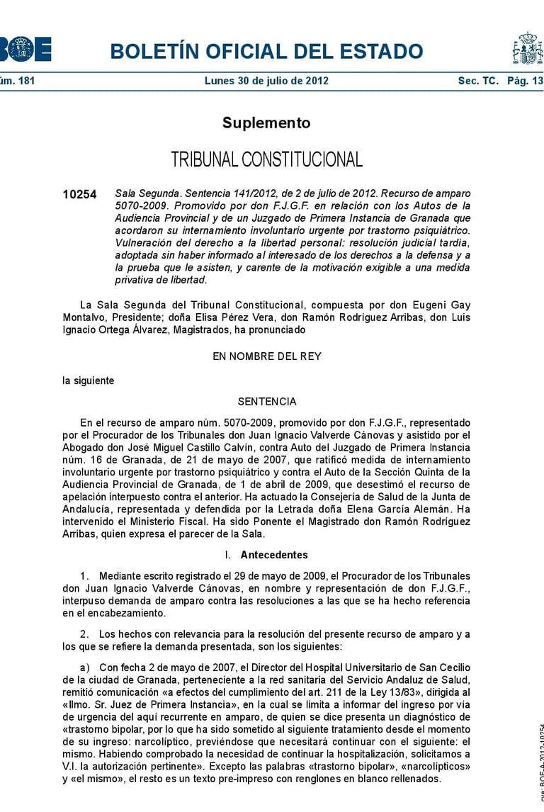 INGRESO INVOLUNTARIO DE LAS PERSONAS CON PROBLEMÁTICAS DE SALUD MENTAL