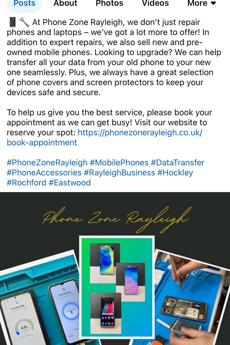 At Phone Zone Rayleigh we also sell new and pre-owned phones and tablets with data transfer