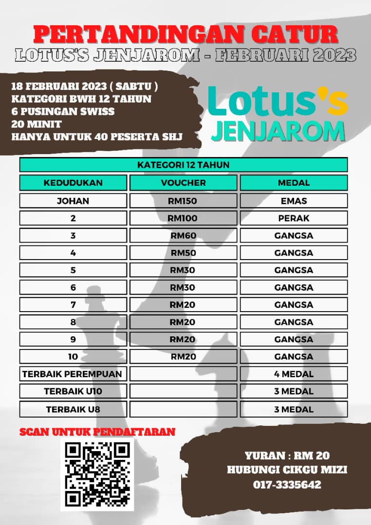 Lotus's Malaysia Chess Tournament. Pertandingan Catur Lotus's Malaysia. 