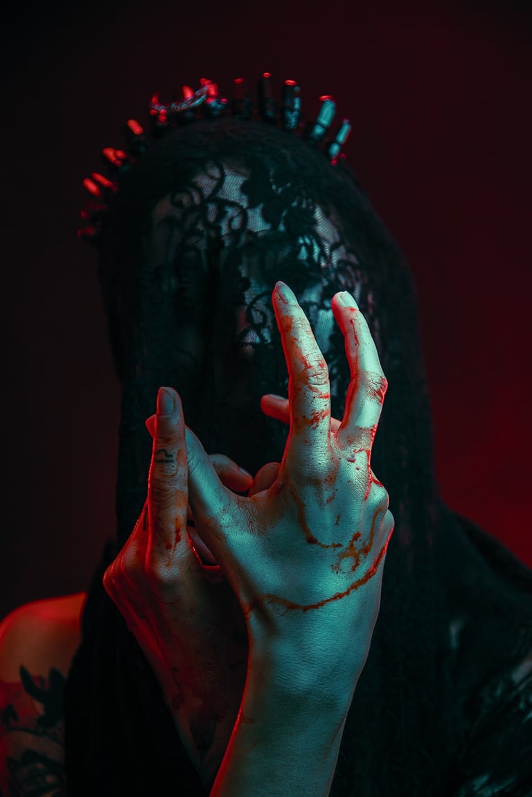 Portrait obscure réalisée en stuio photo à Pau.