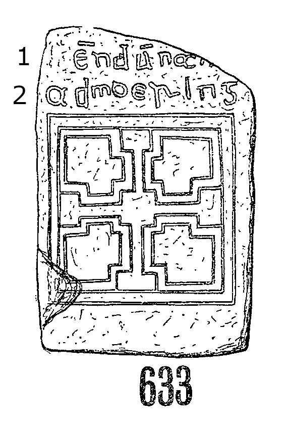 Clonmacnois Runestone 633 - Barony of Garrycastle, County of Offally, Ireland (500 CE)