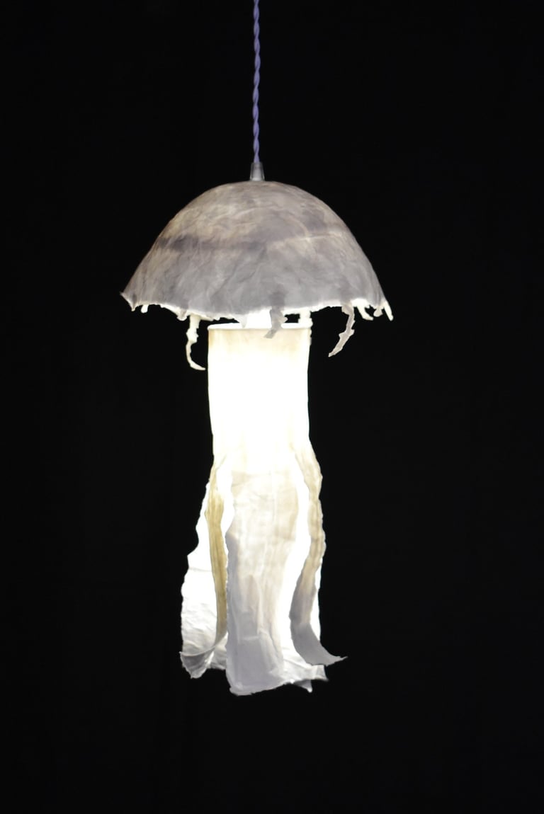méduse suspension lumineuse papier sète