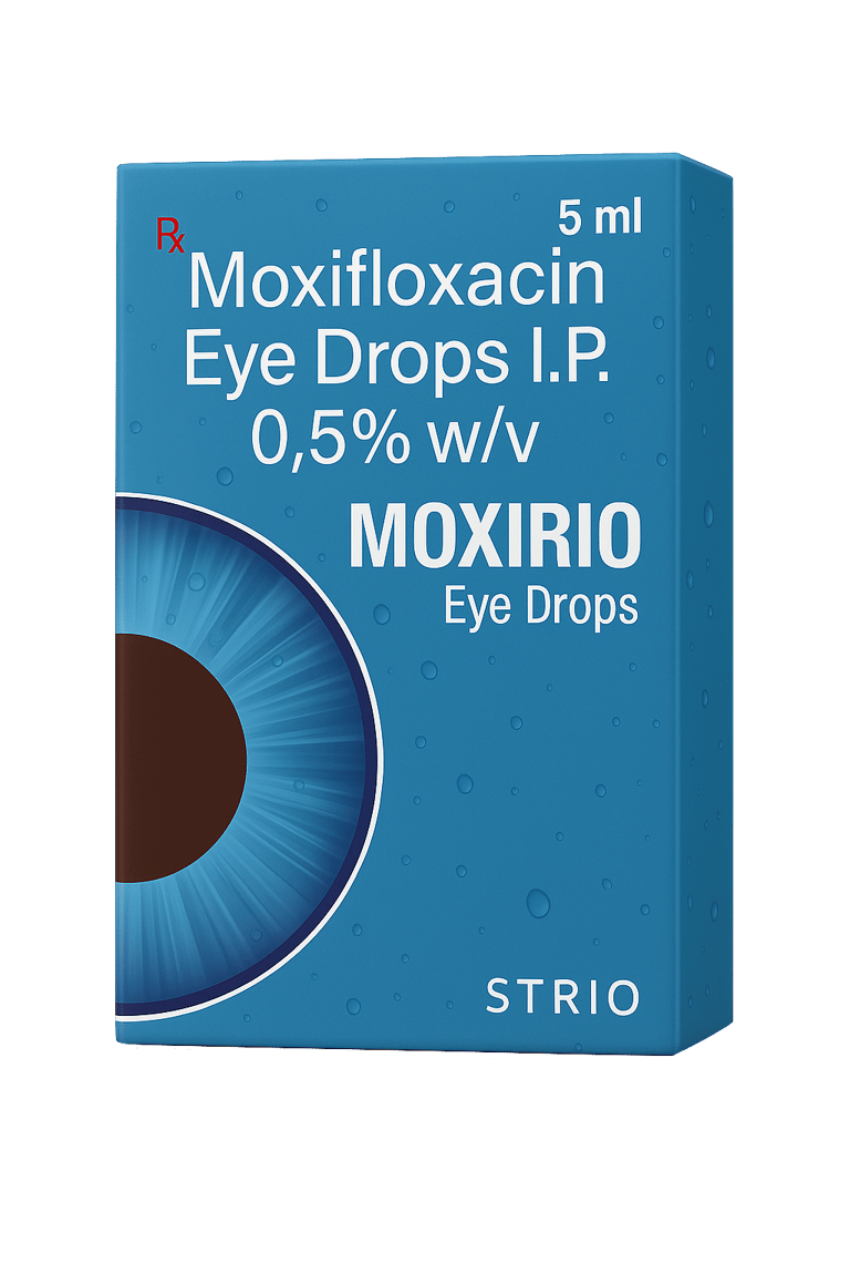 Moxirio eye drop. Moxifloxacin eye drops by Strio Healthcare