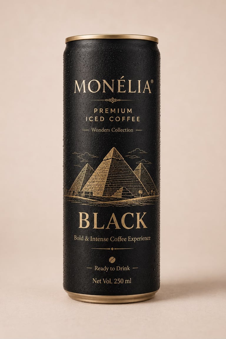 MONÉLIA Black Latte Caramel Mocha Coffee Mojito and Crème Brûlée Iced Coffee cans