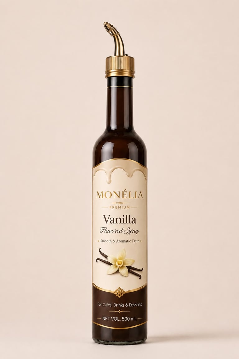 MONÉLIA Vanilla Syrup 500 mL for lattes iced coffee and desserts