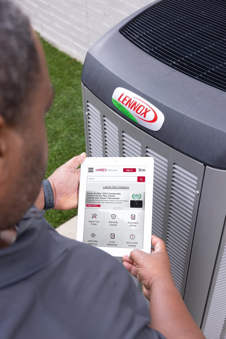 Technician performing HVAC repair in a Central Texas home