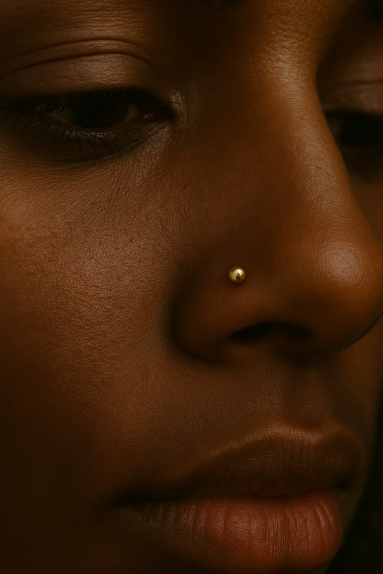 a woman with a nose piercings and nose piercings