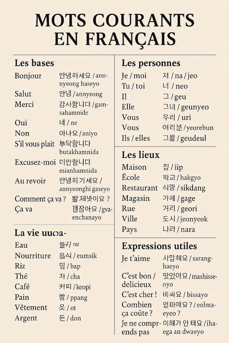 Mots Corrén/Francais
