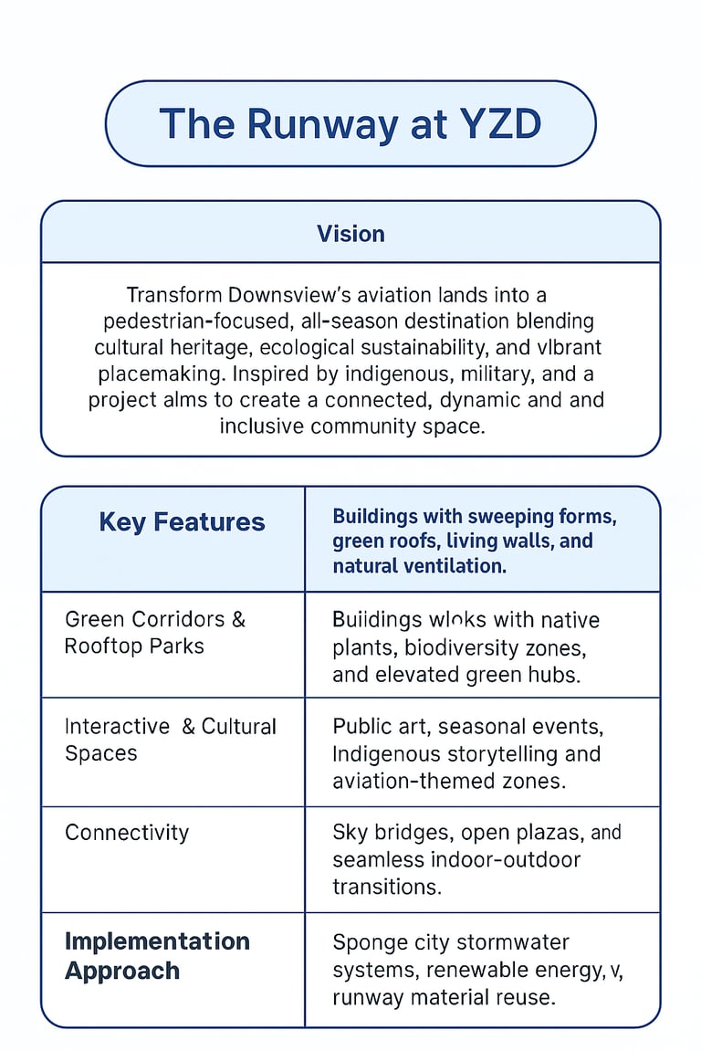 Elevated “Flight Path” Sky Bridges: Publicly accessible bridges between buildings that symbolize fli