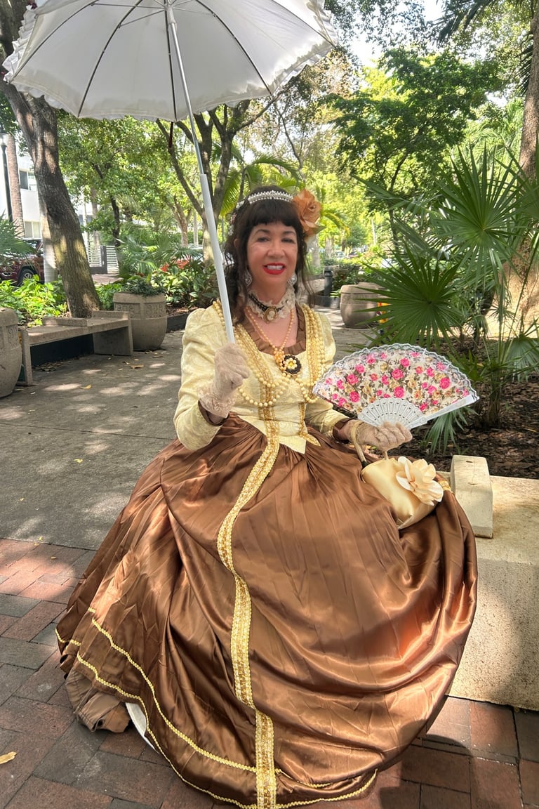 Vestuario de contradanza Siflo XIX Cuban - Dra Glenda Mujer Esperanza PhD Ritmo Danzon