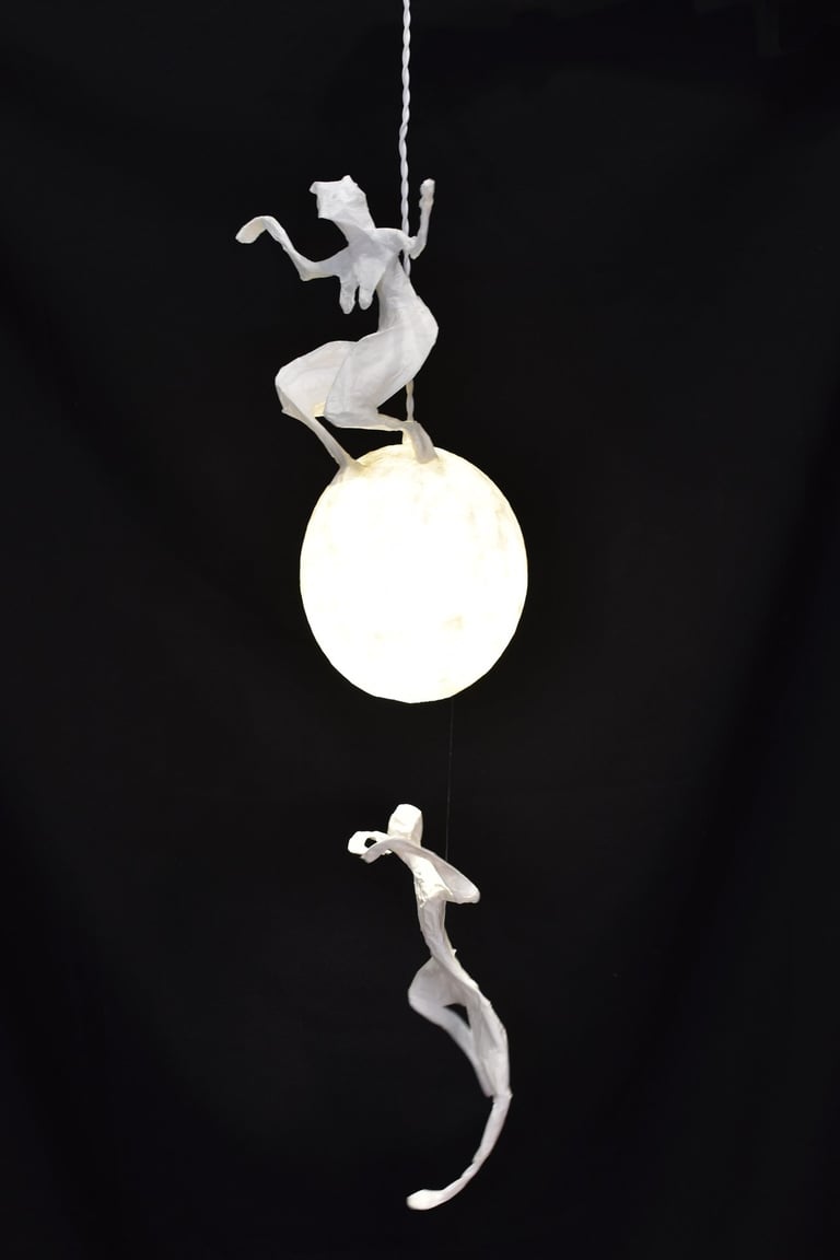 sculpture papier mouvement luminaire Sète