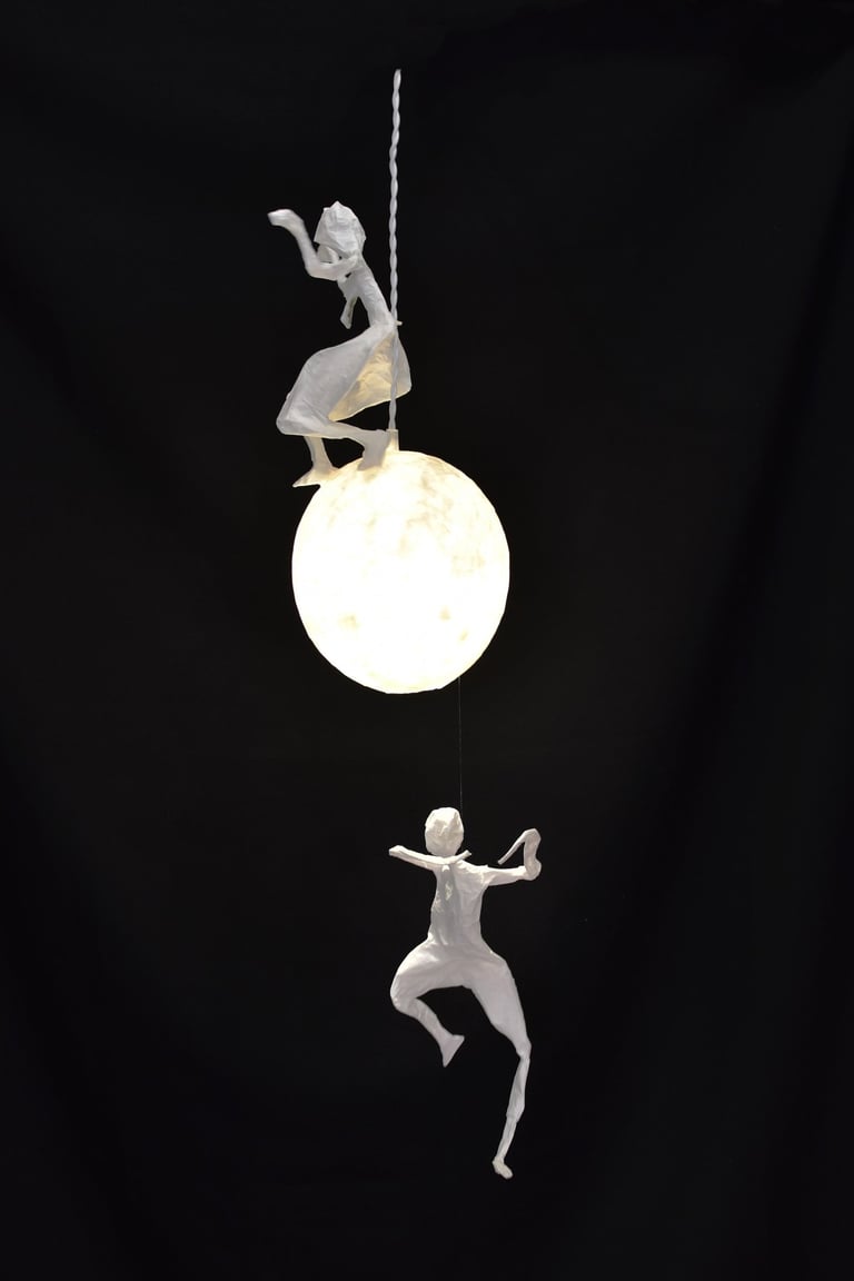 sculpture papier mouvement luminaire Sète