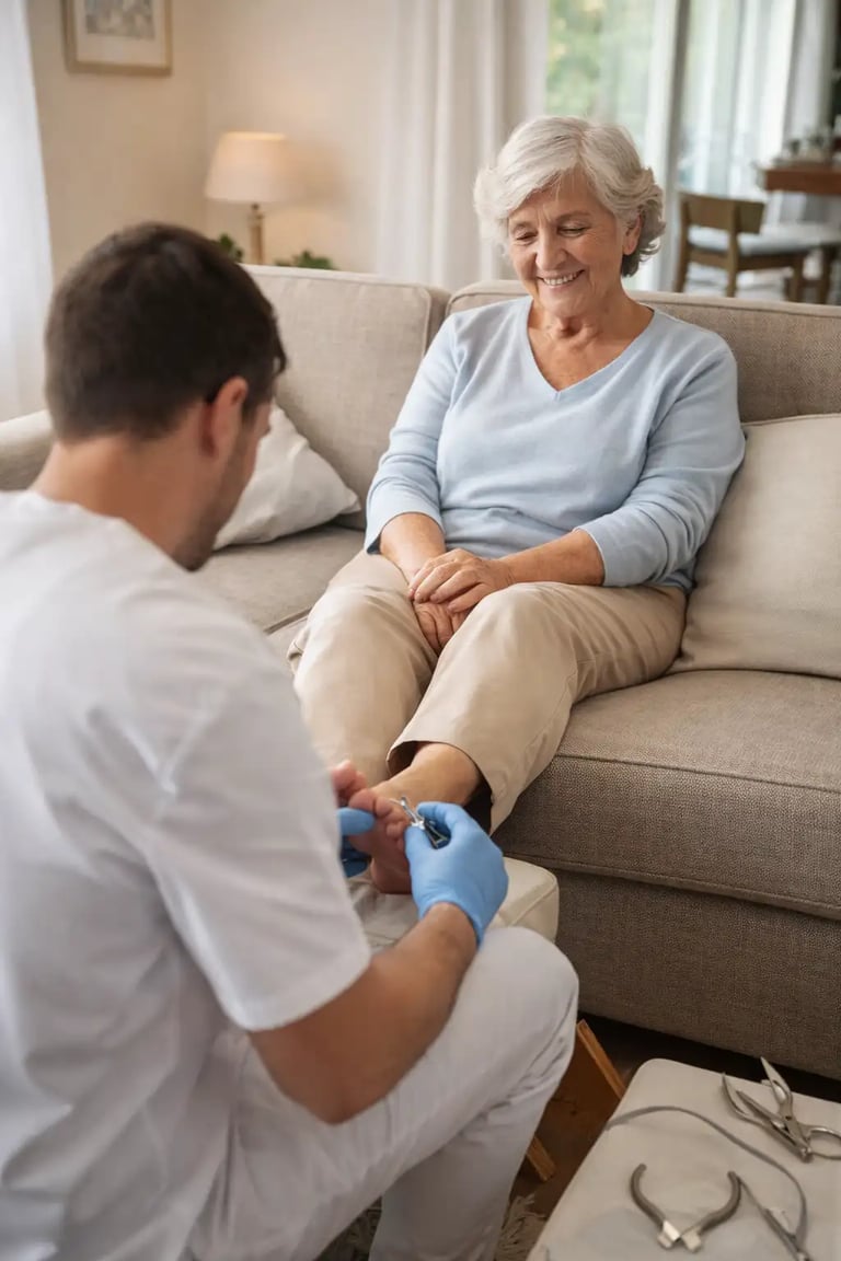 Podólogo a domicilio para personas mayores