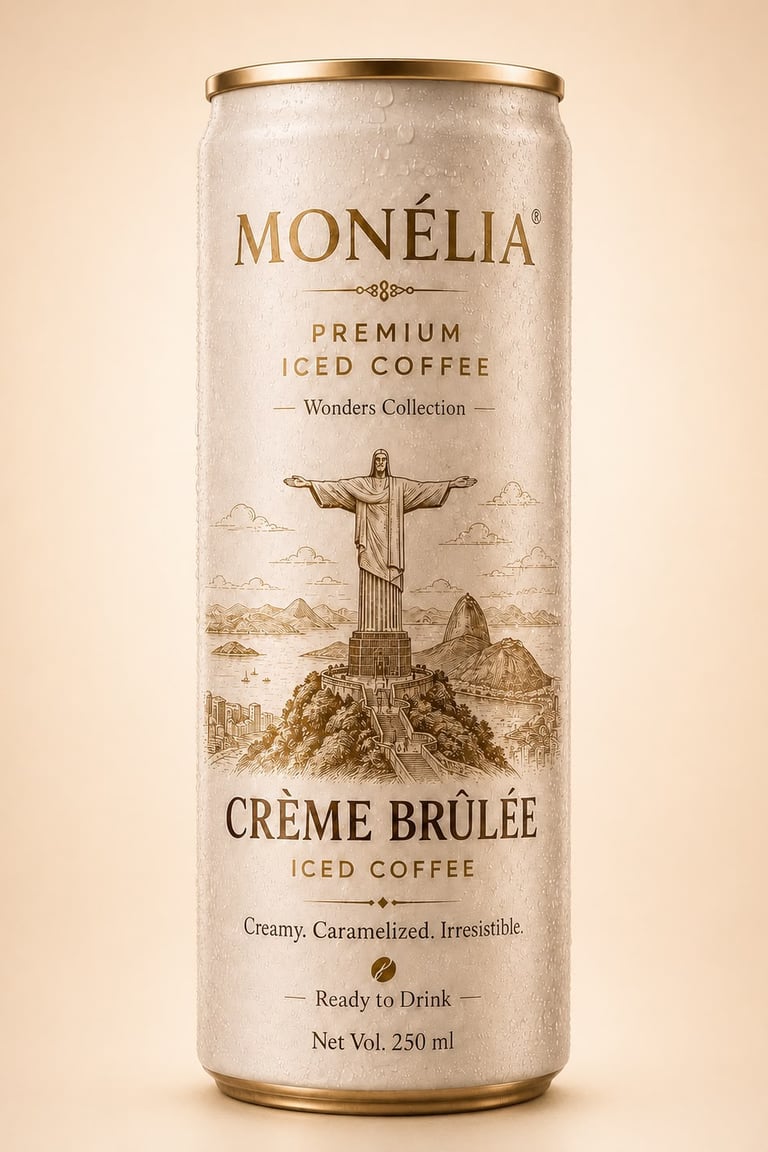 MONÉLIA Crème Brûlée Iced Coffee cans