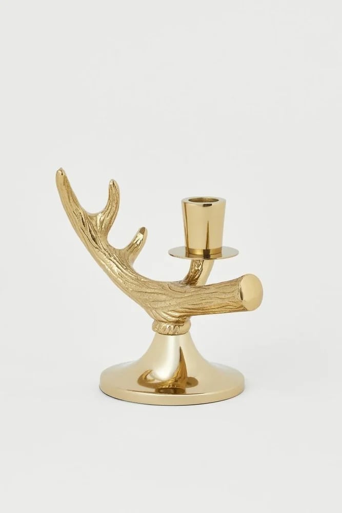 Tree branch shaped fine brass candle stand