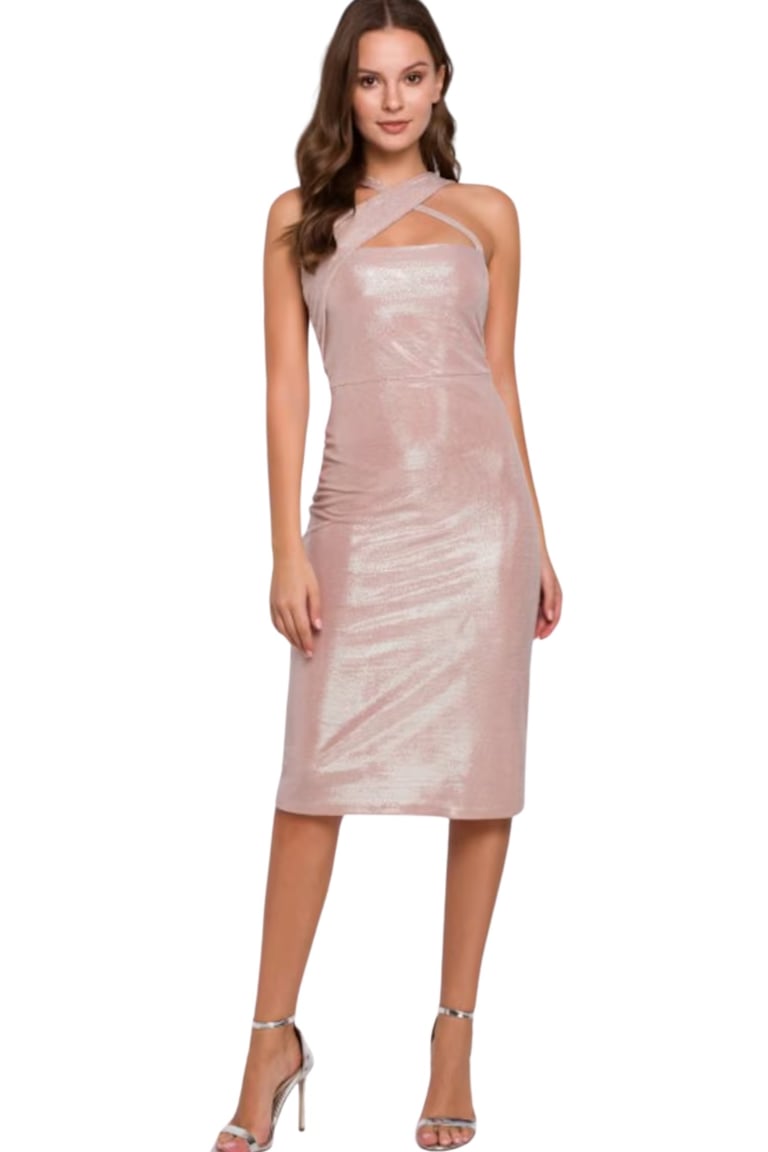 Rochie Makover – Bodycon Lunga, Roz Pudrat