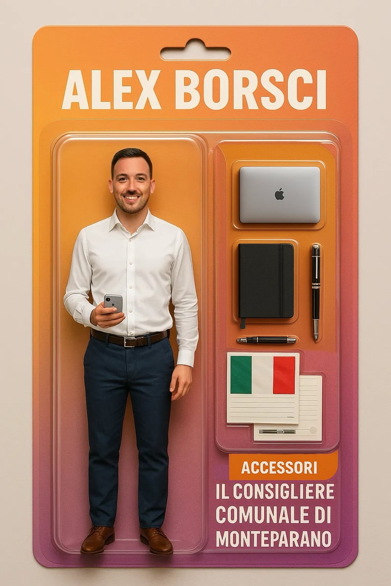 action figure del politico e consigliere comunale alex borsci