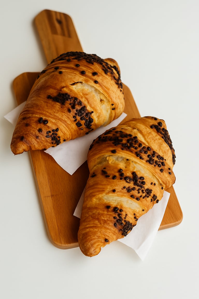 Brioches della linea Tre Marie 3chic su un tagliere