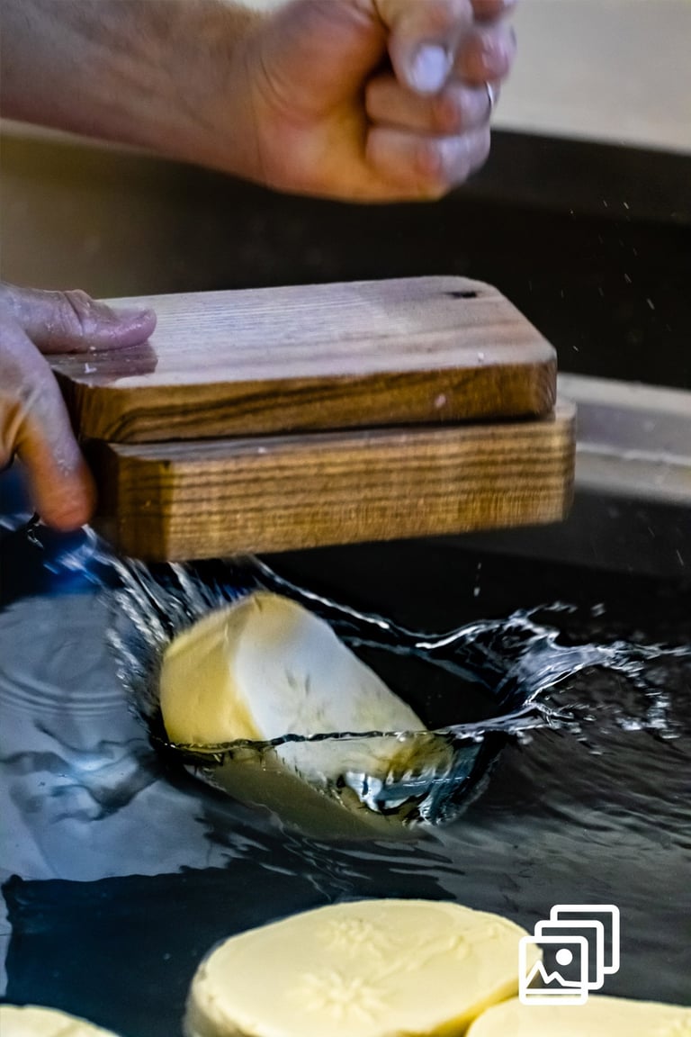 a person is making a butter