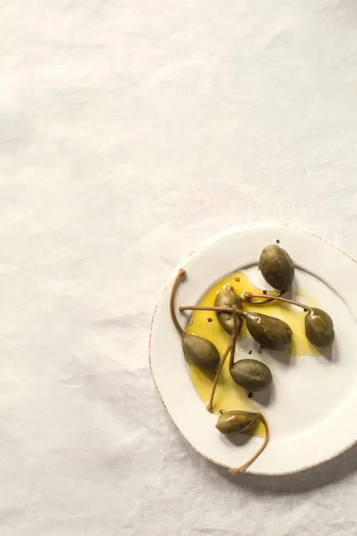 Cappers with olive oil- local ingredients selected by private chef Naxos