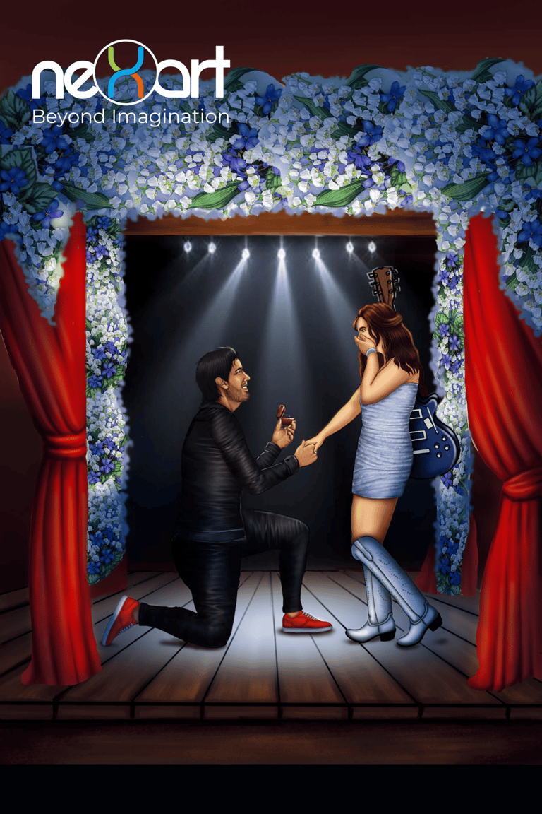 proposal scene illustration for fantasy books