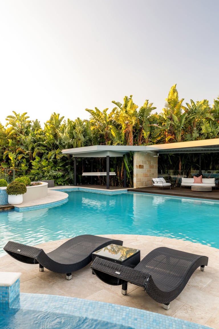 piscine, photographie, plantes, relaxation