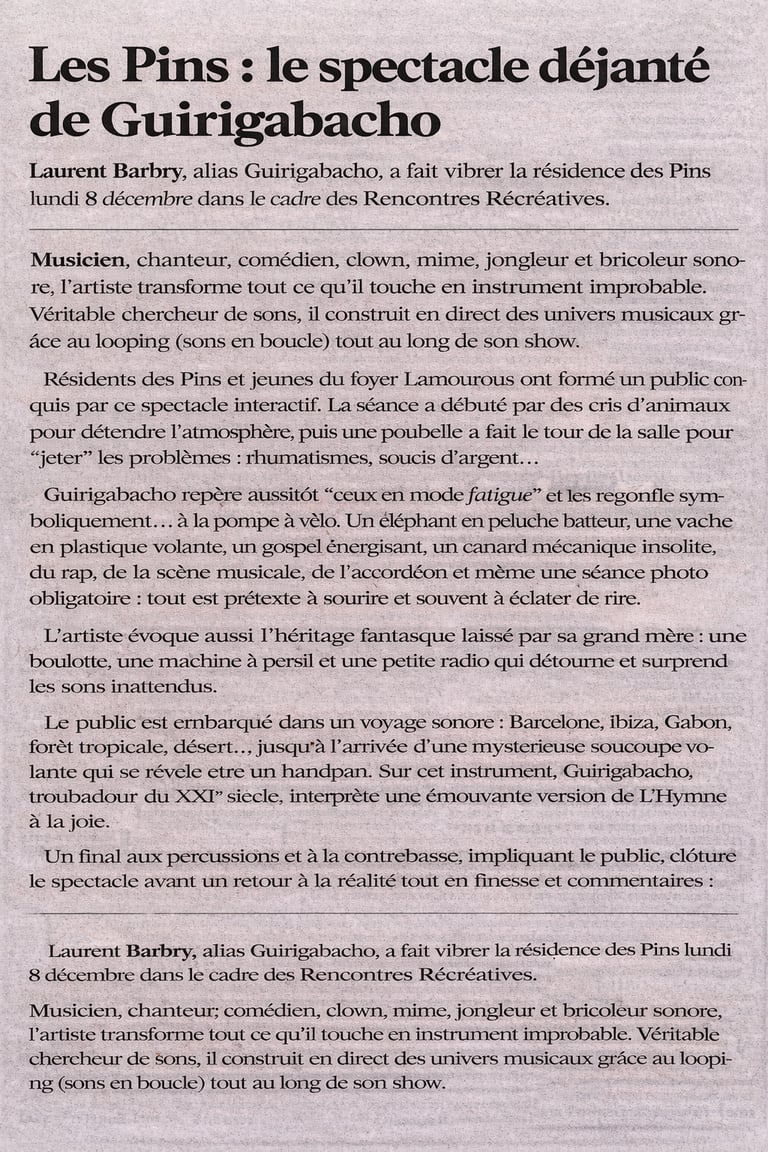 article presse guirigabacho