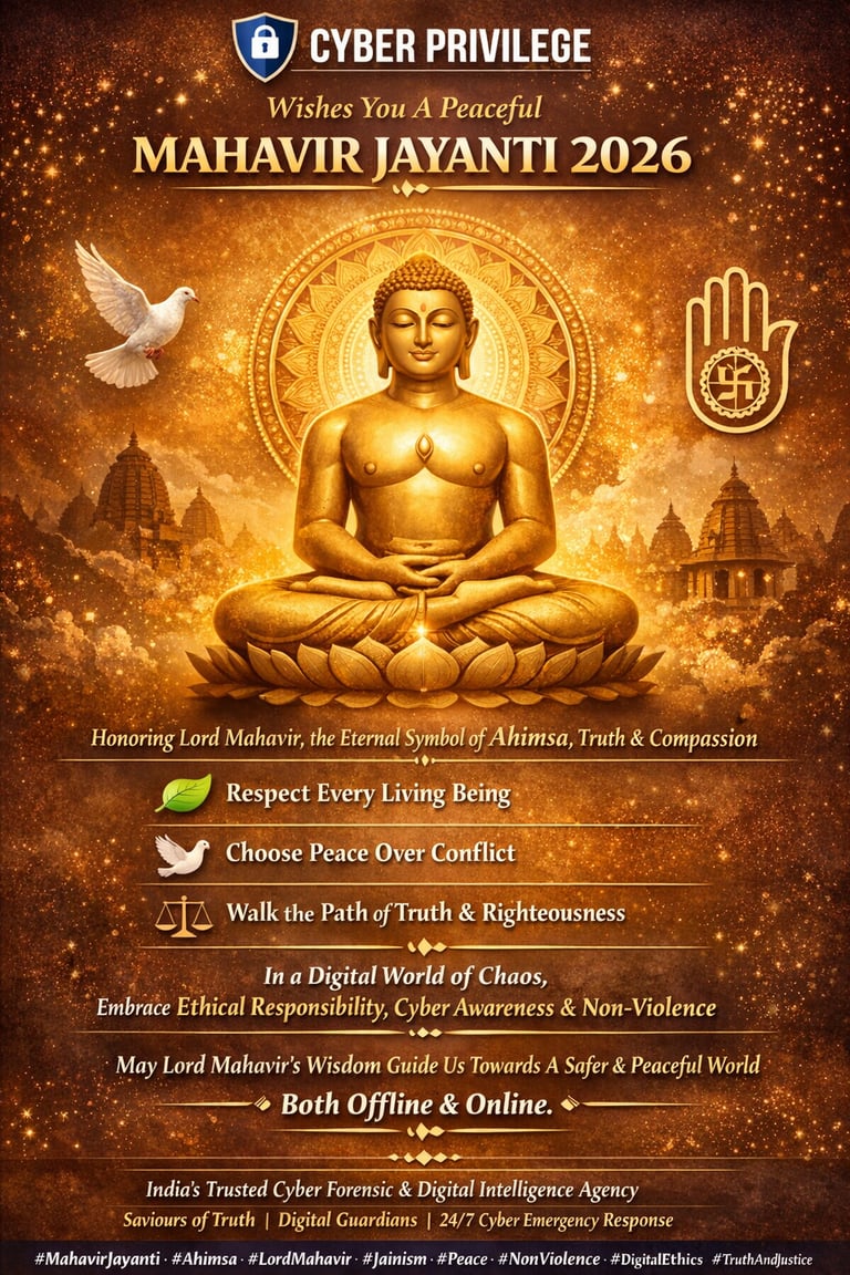Cyber Privilege Wishes You a Peaceful Mahavir Jayanti 2026