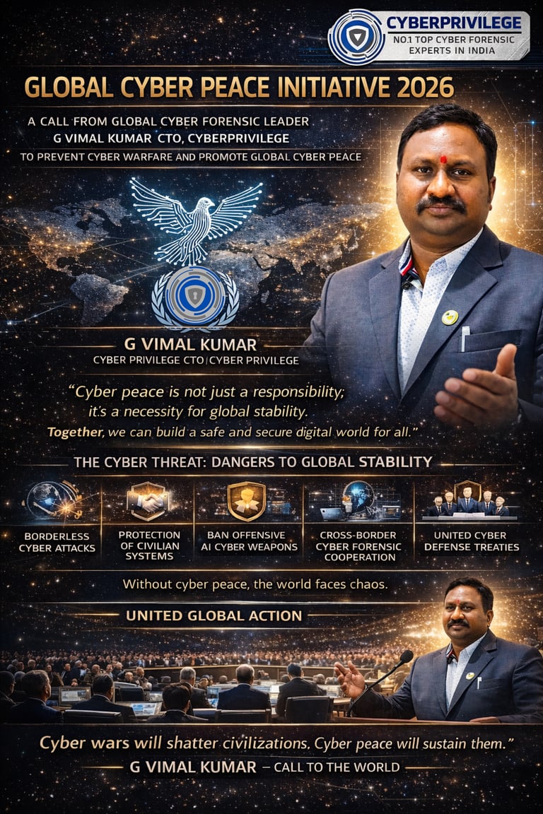 Global Cyber Peace Initiative 2026 Cyber Privilege Global Appeal by G Vimal Kumar CTO Cyber Privilege 8977308555