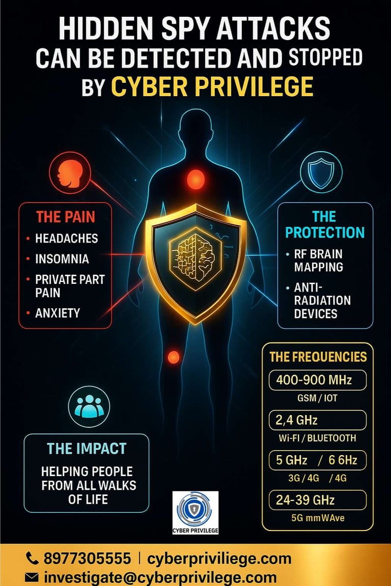 Hidden Spy Attacks Detection Radio Frequency Spy Protection Services Cyber Privilege 8977308555