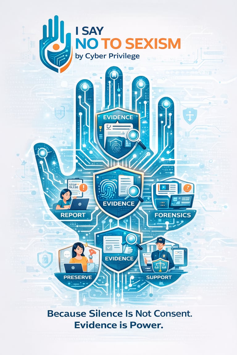 I Say No To Sexism Digital Safety, Evidence Cyber Justice Initiative By Cyber Privilege 8977308555