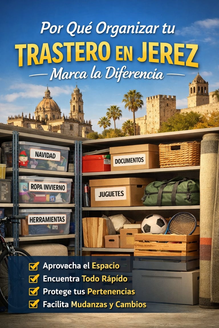 Imagen sobre un trateros organizado, utilizando estanterías en Jerez de la Frontera