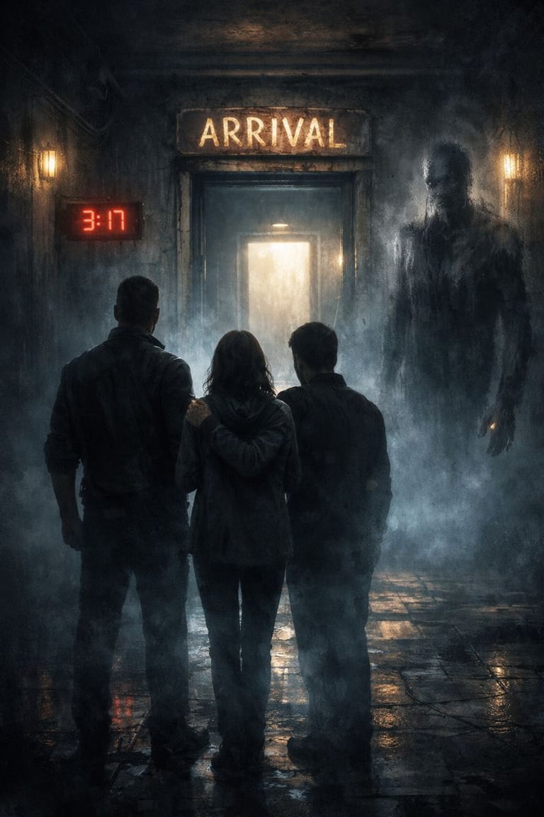 a group of people standing in front of a building