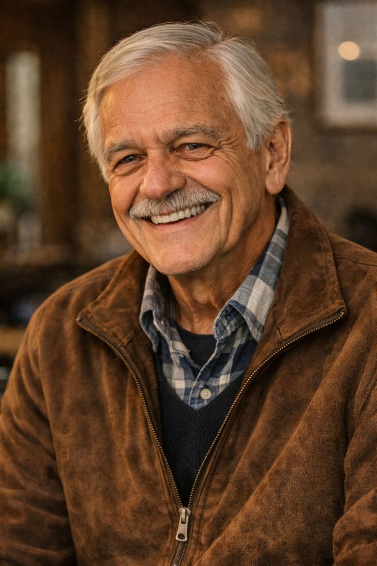 a man with a mustache and a mustache on his face