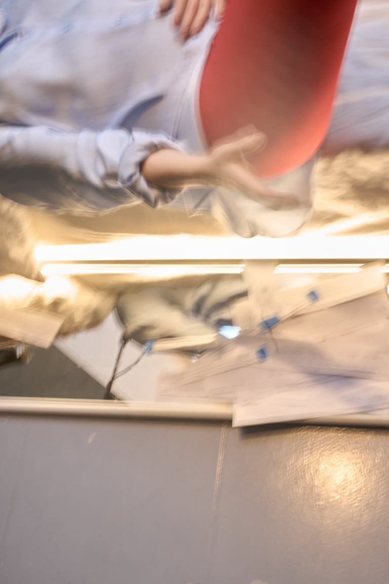 Fotografía de performance de Mireia Martínez (@mireiamartinez_actriz) sobre vínculos afectivos.