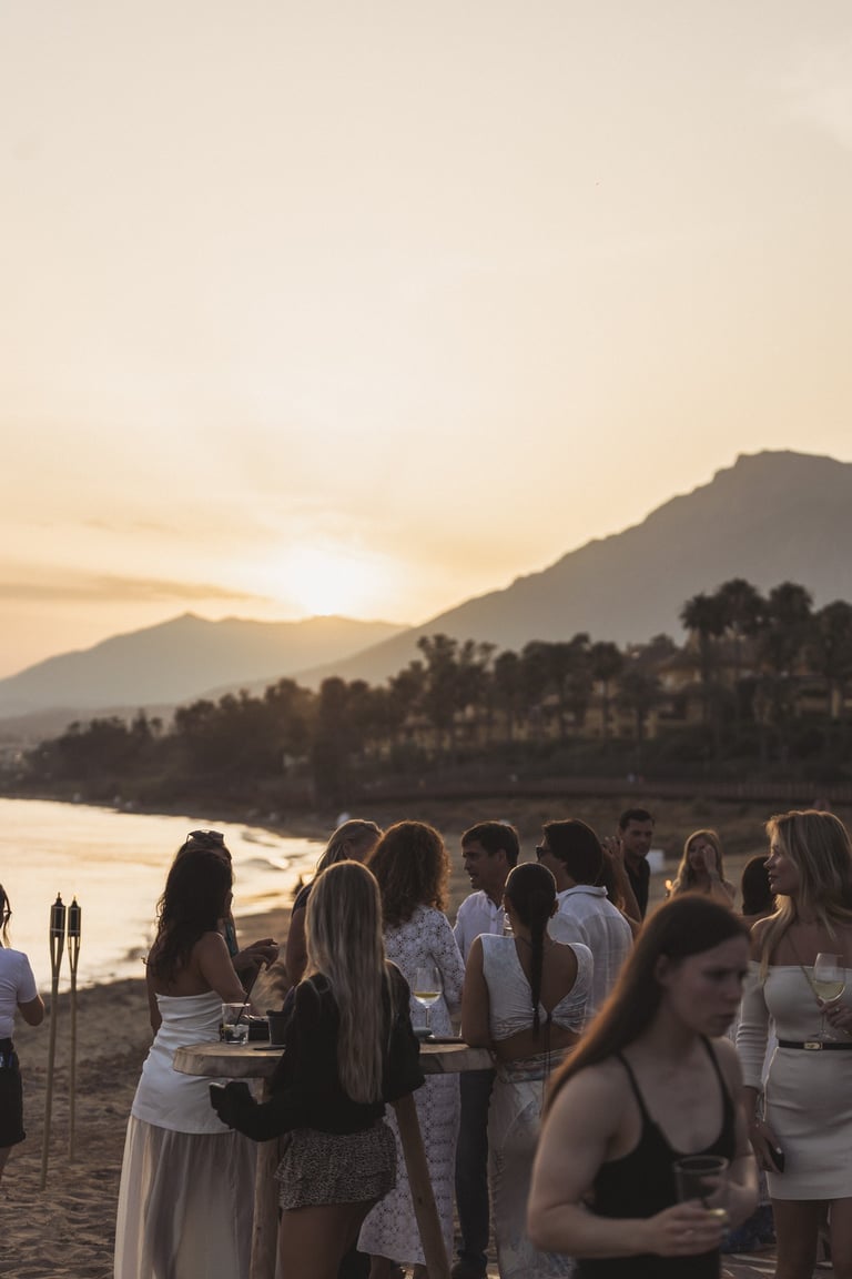 The iconic sunset view at Trocadero Zanzibar during Solé event in Marbella.