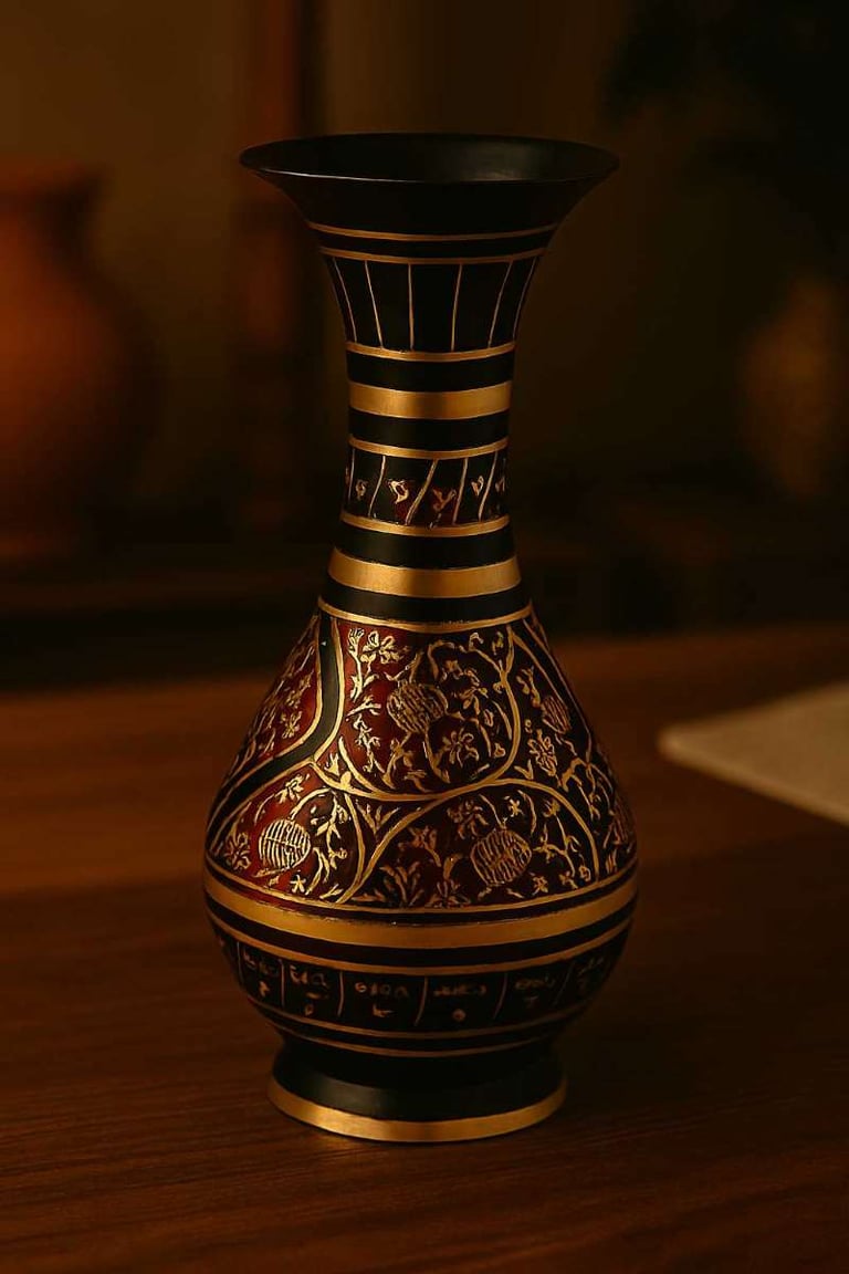 a vase with a decorative pattern on it