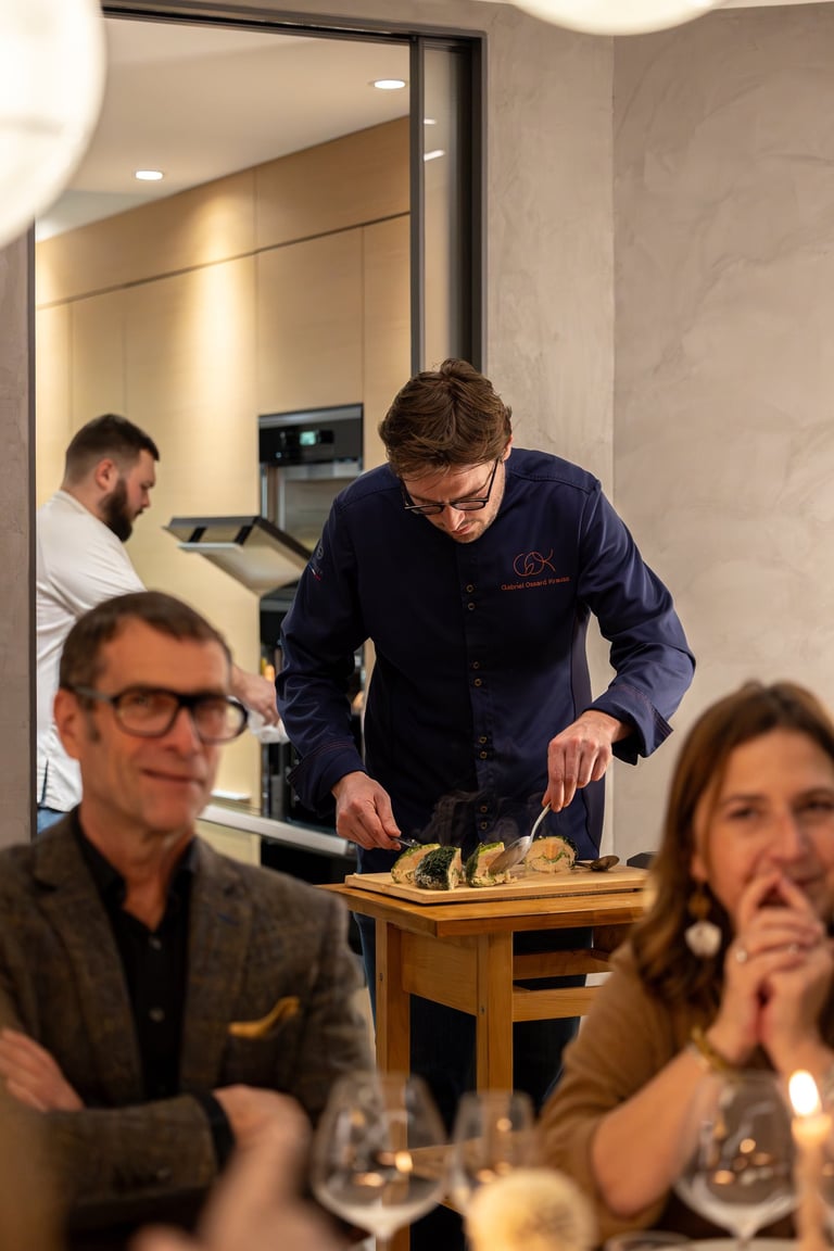 Chef Gabriel Ossard Krauss, repas privé à la résidence des 7 anges à Reims