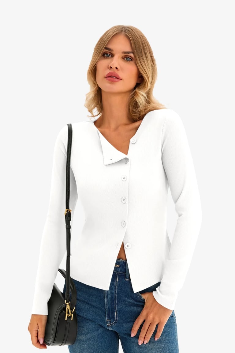 white button down blouse
