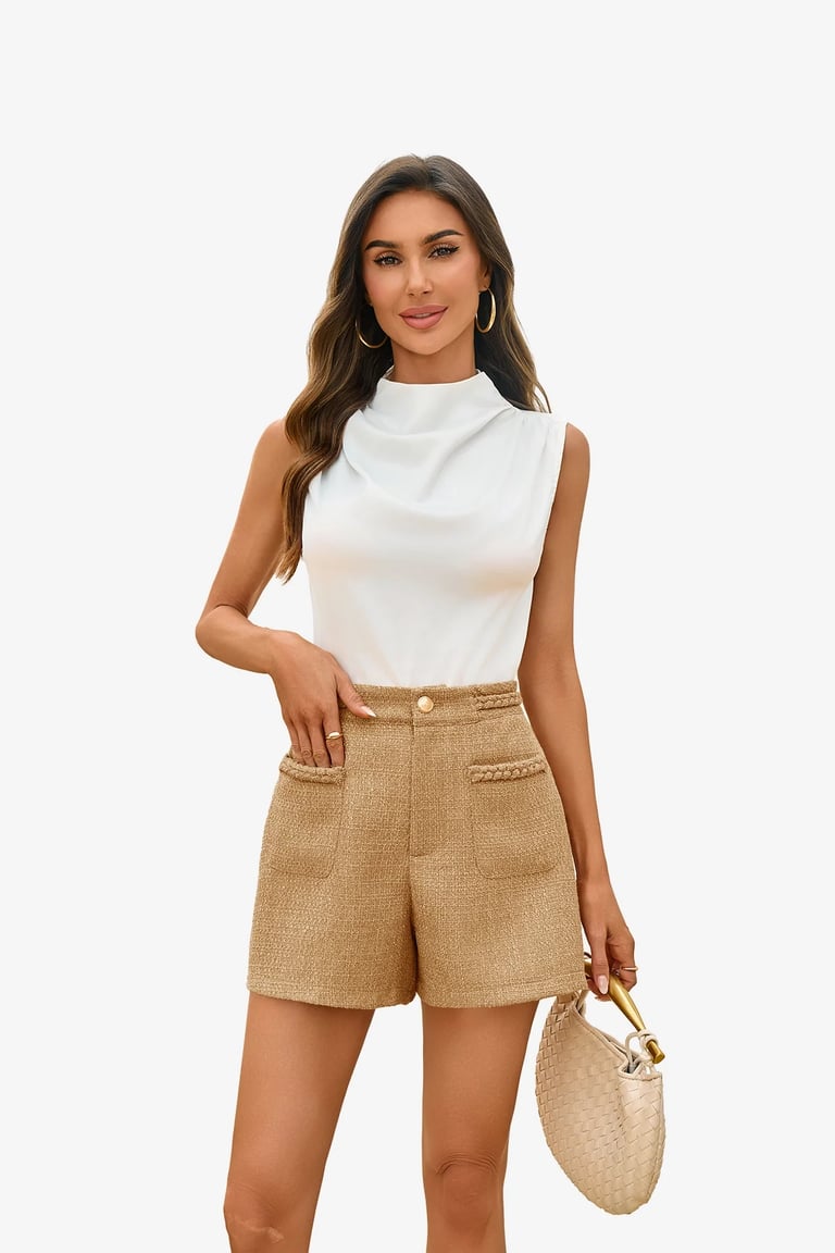 khaki Tweed Summer shorts
