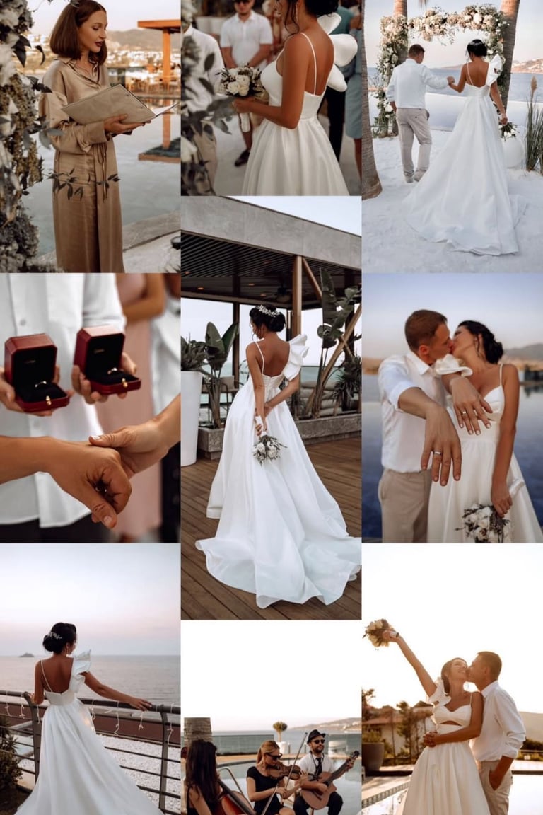 Luxury private wedding and engagement celebration in Bodrum with romantic setup