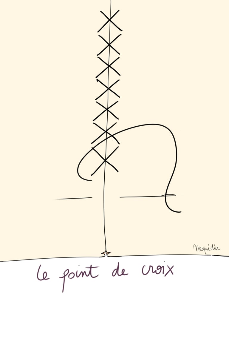 Schéma du point de croix pour réparer une peluche abîmée