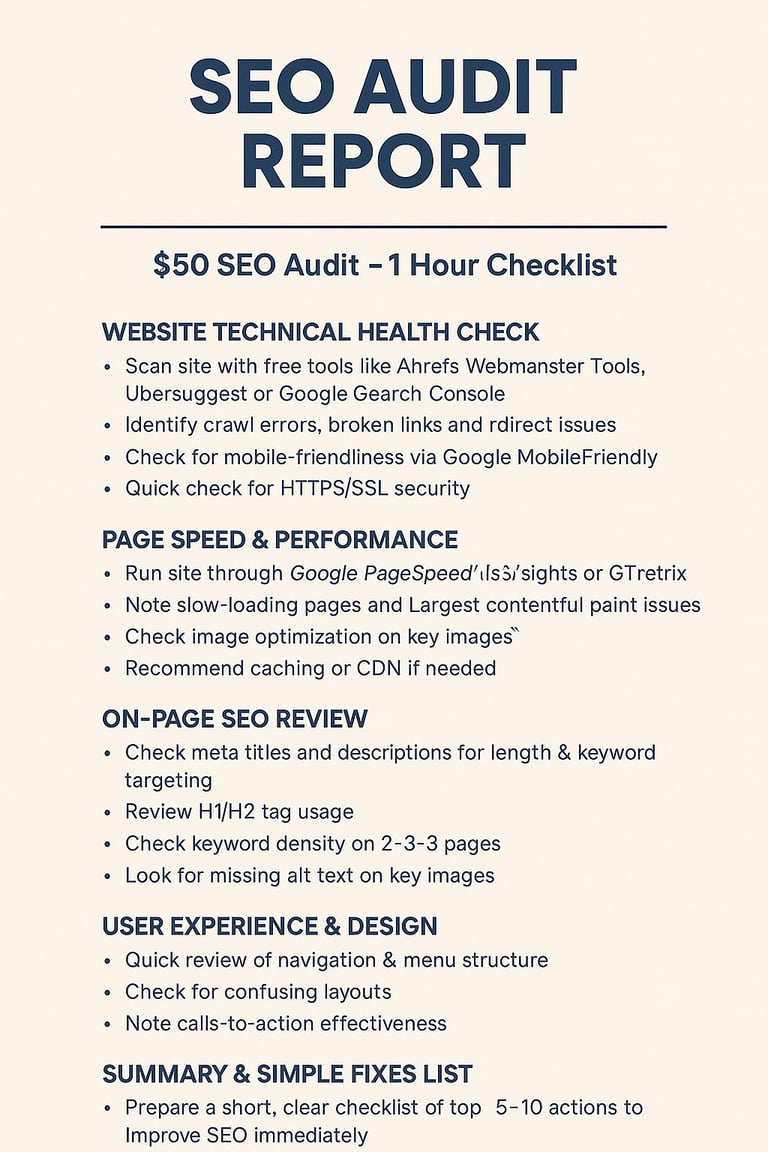 seo eudit checklist