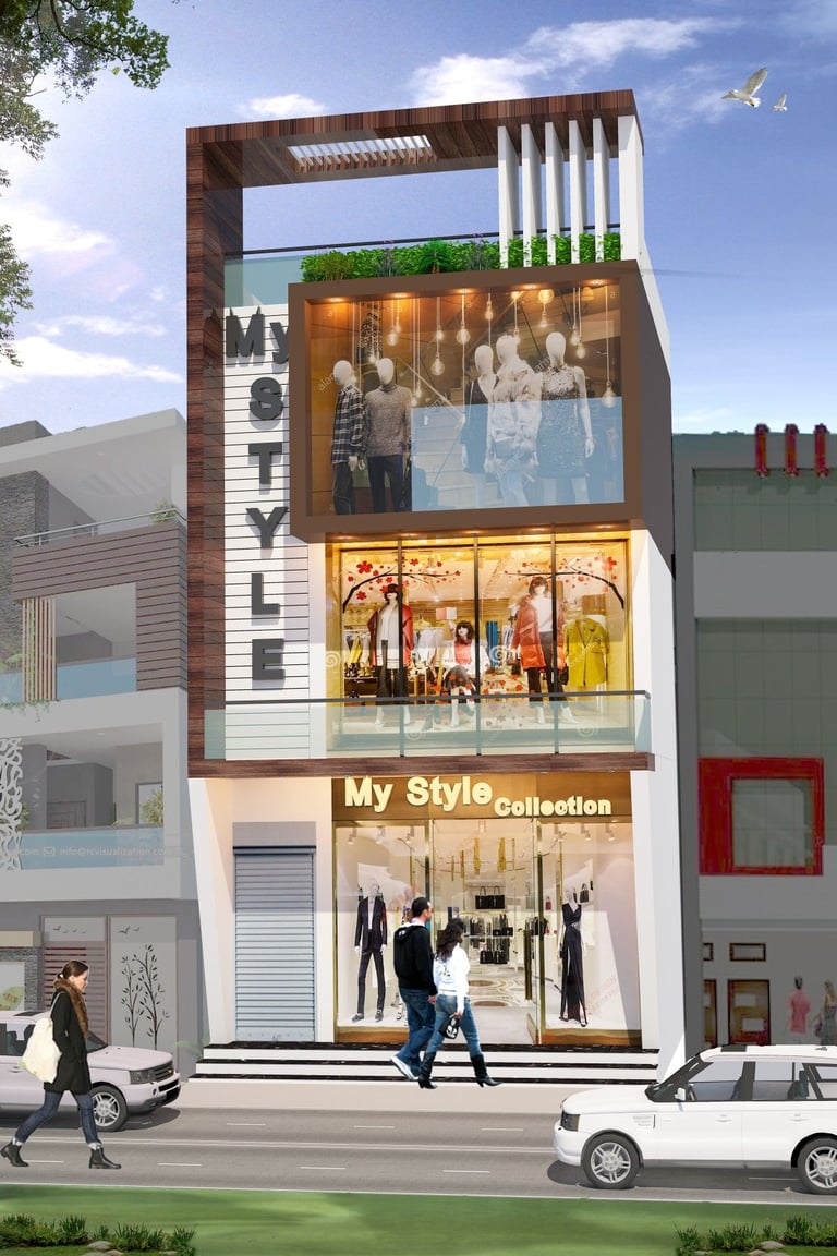 Beautiful Front Elevation with ACP Acrylic  Letters Signage 