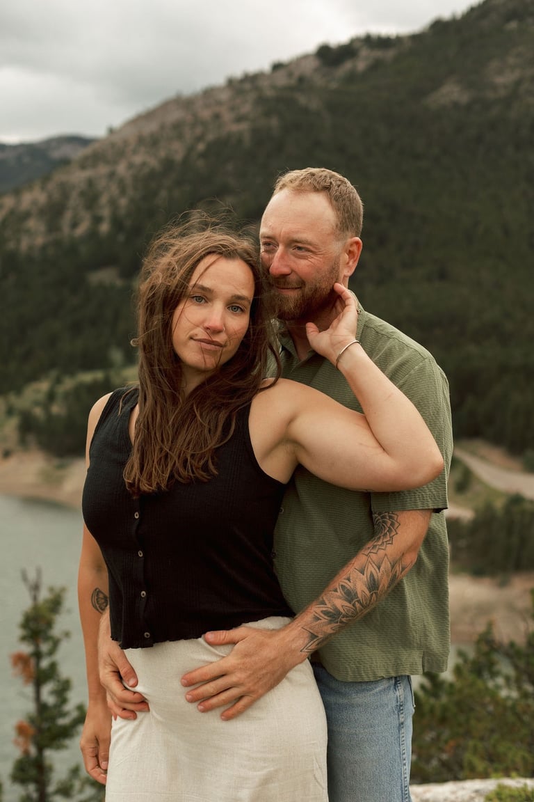 a man and woman standing next to each other