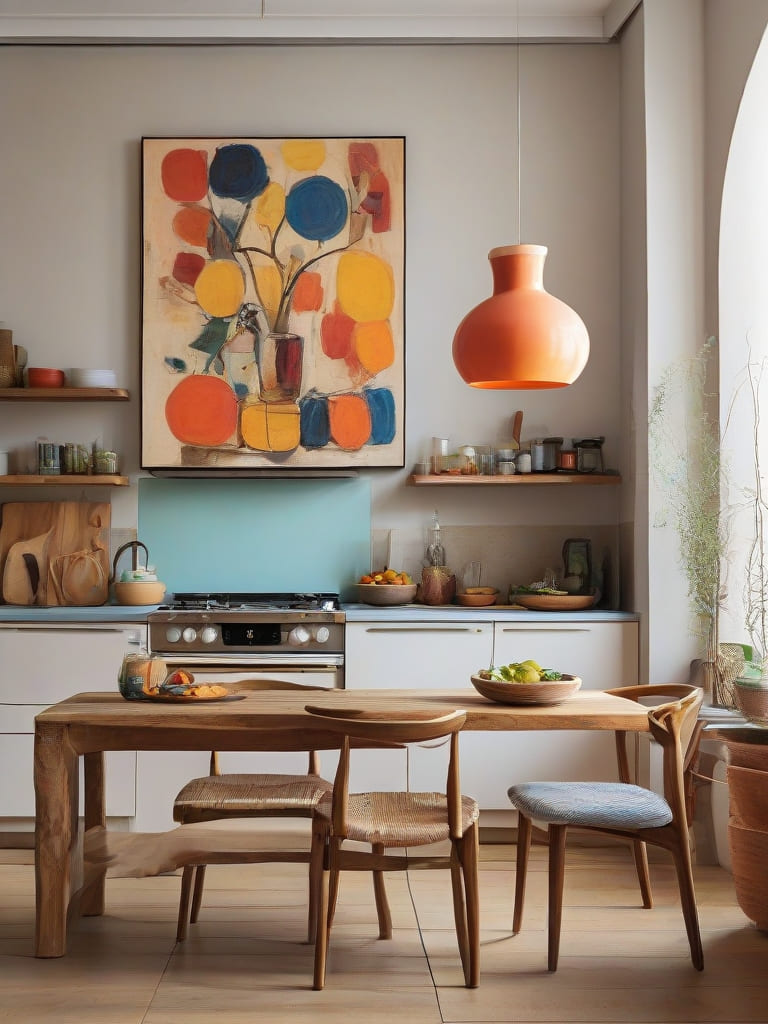 Quadro de família personalizado para a cozinha moderna.