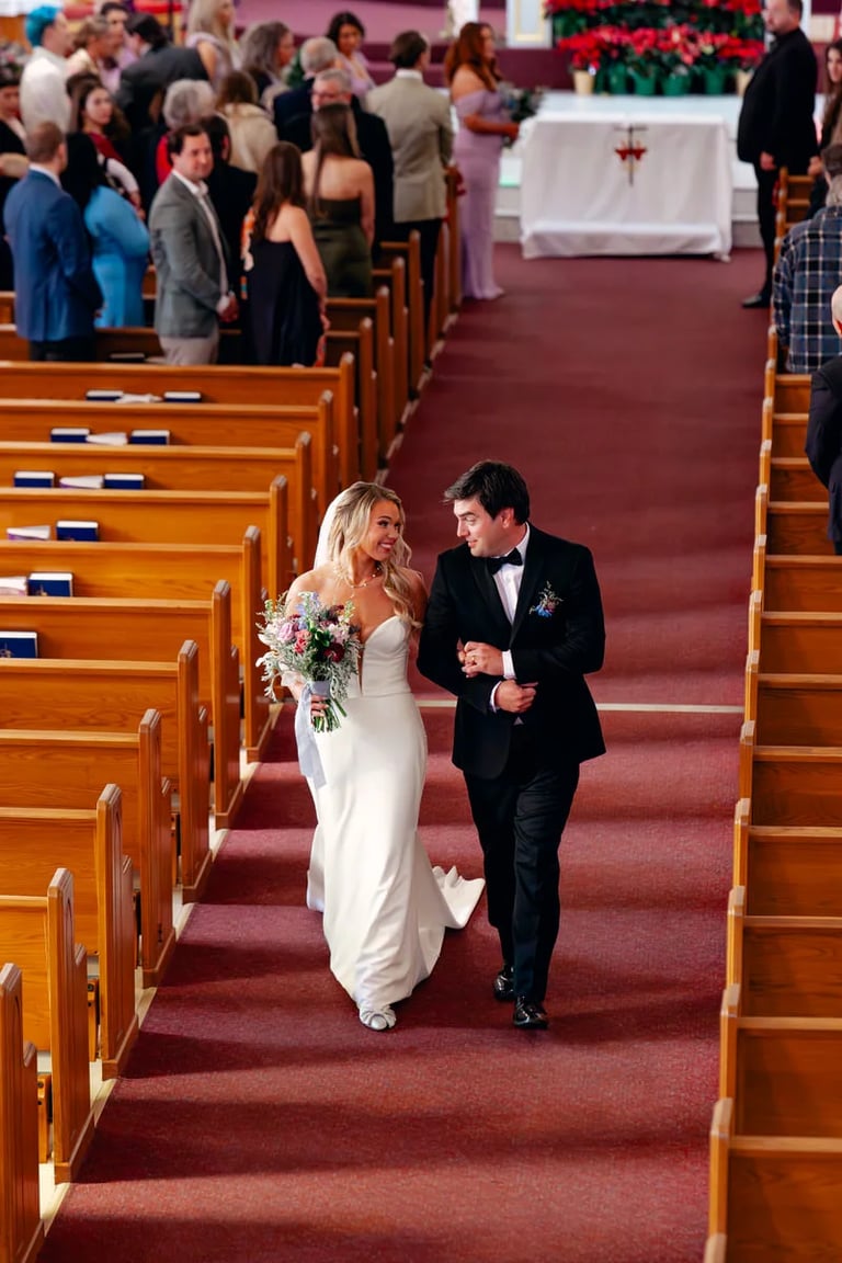 2nd Shooter point of view at church wedding
